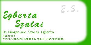 egberta szalai business card